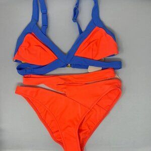 Agent Provocateur Blue Coral Yellow Bikini Set 5/4 NWT